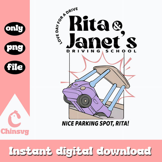 Janet and Rita's love day for a drive png, janet png, cartoon png