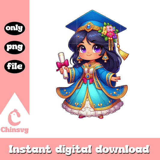 Jasmine graduation design png, princess jasmine png, day graduation png