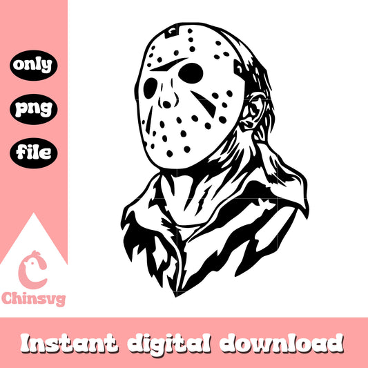 Jason Voorhees horror outline png, Jason Voorhees movie png