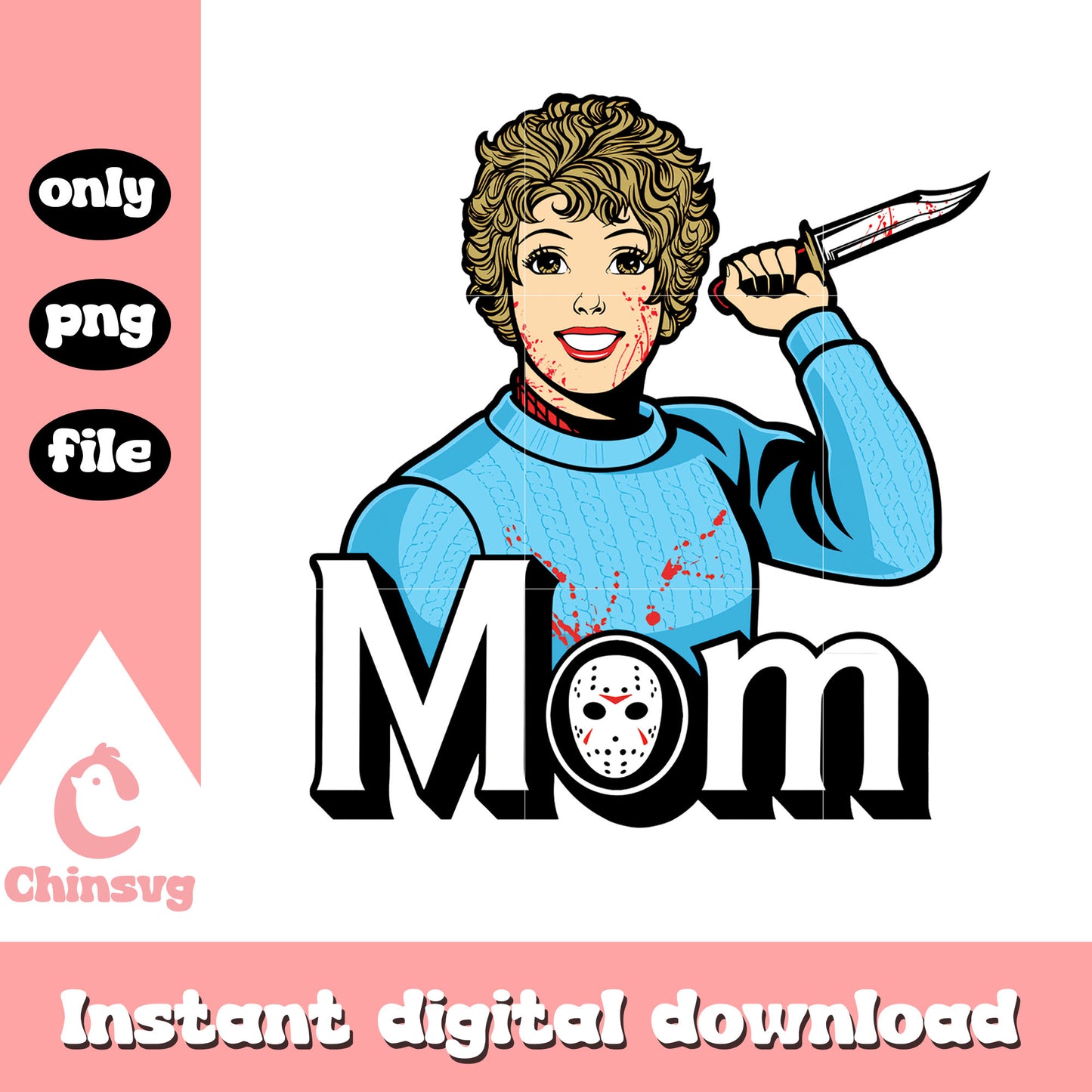 Jason Voorhees mom png, horror characters png, mom png