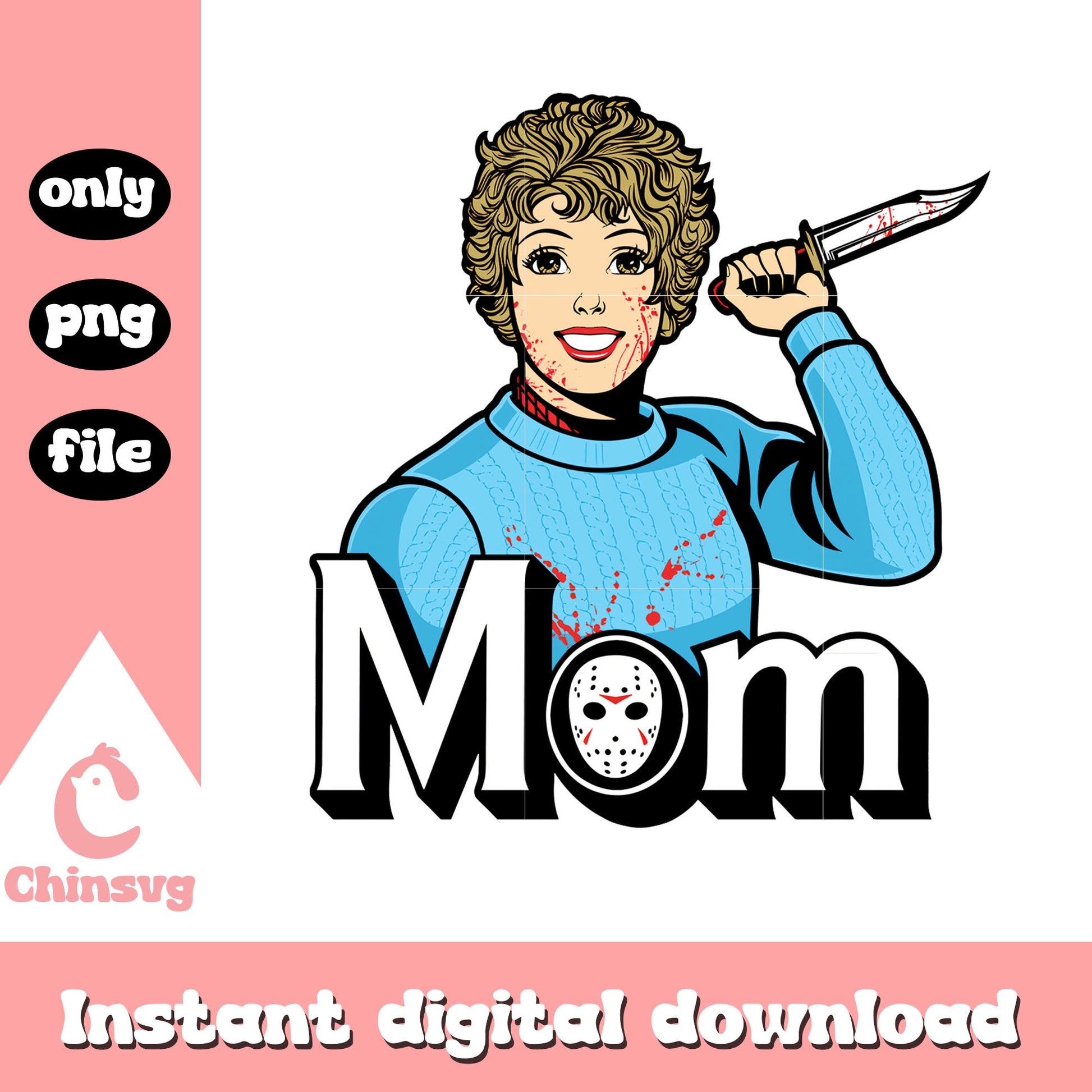 Jason Voorhees mom png, horror characters png, mom png