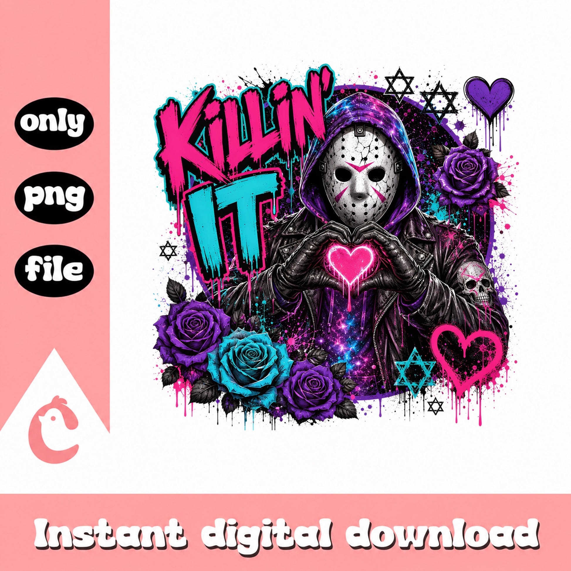 Jason Voorhees Killin It PNG, Horror Valentine PNG, Halloween PNG