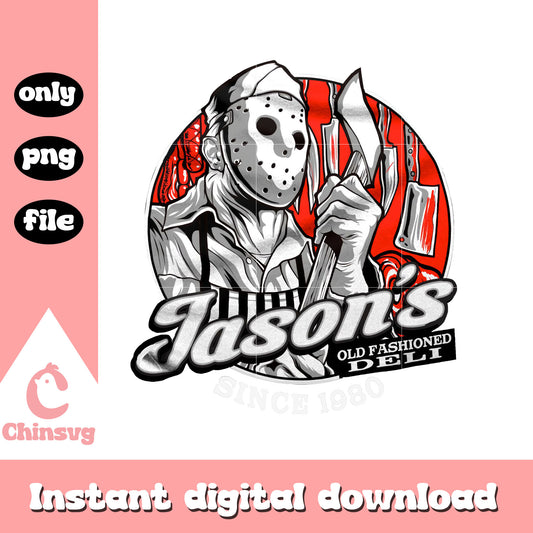 Jason's oldfashioned deli horror design png, happy halloween png