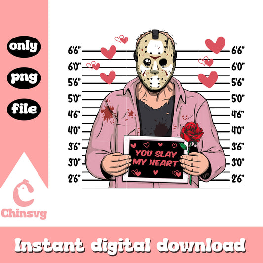 Jason hearts rose valentine png, jason voorhees valentine​​ png