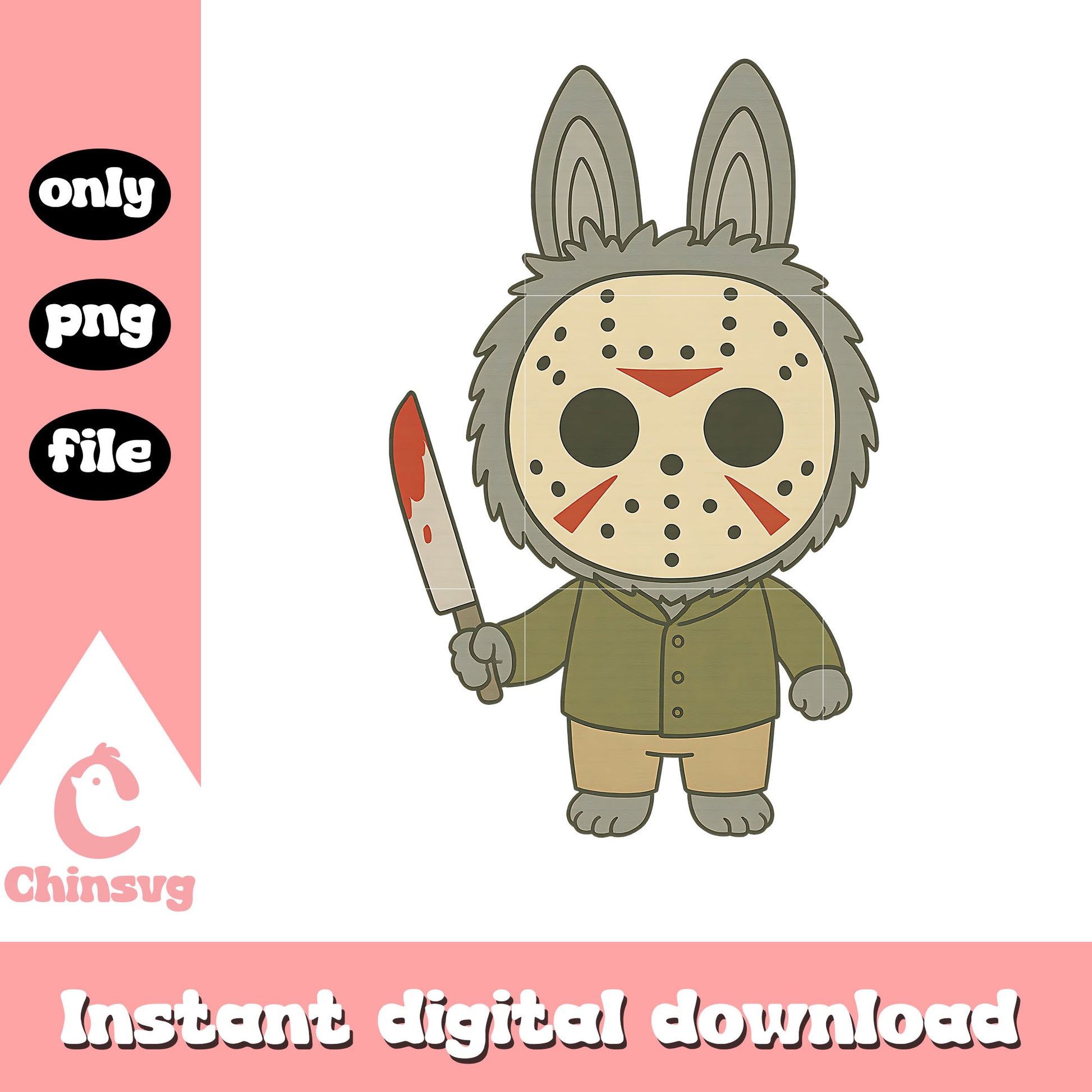 Jason voohees labubu clothes drawing design png, jason voohees png