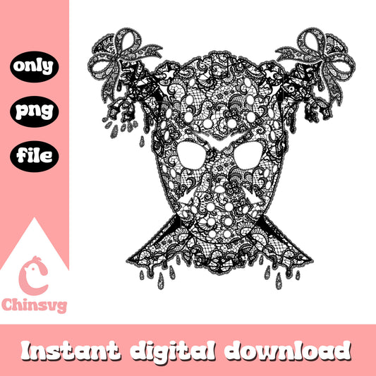 Jason voorhees Mascara Carnaval png, jason voorhees lace fabric png