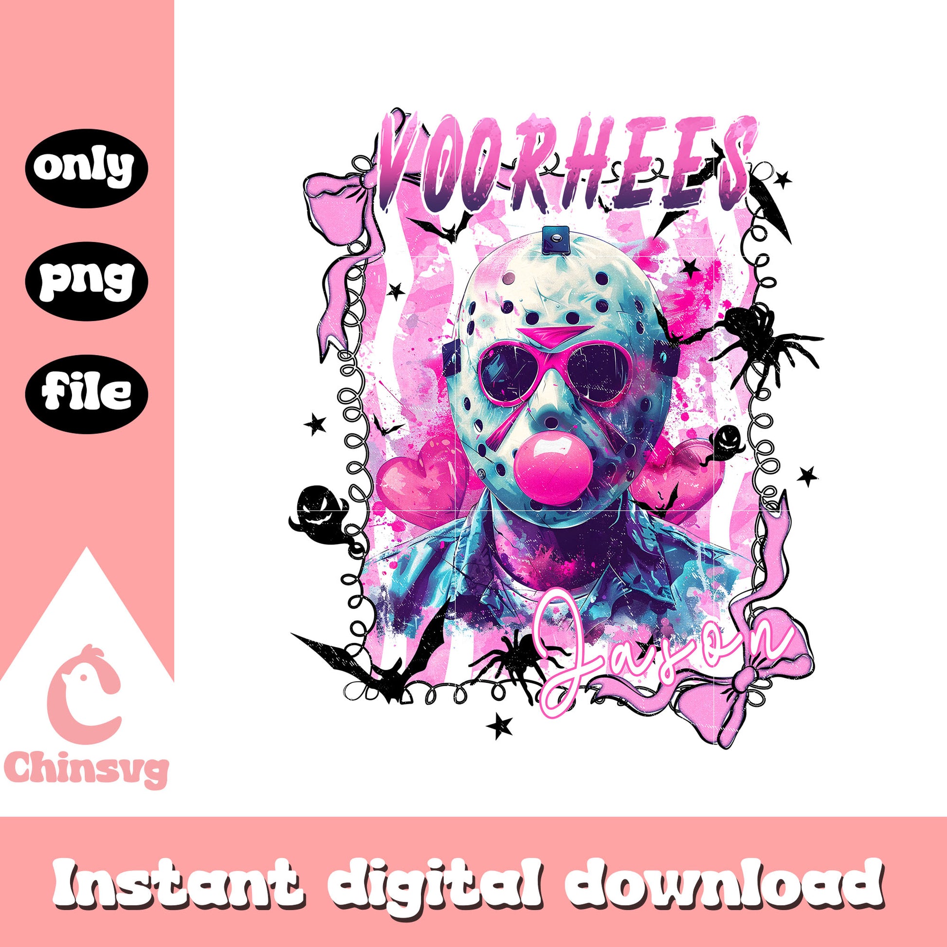 Jason voorhees blow bubblegum pink frame design png, jason voorhees png