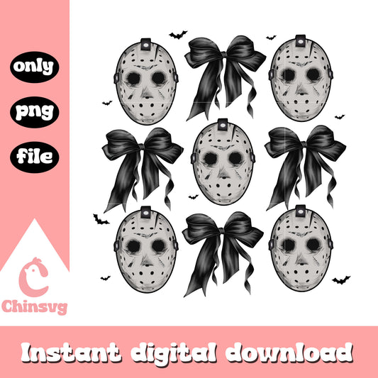 Jason voorhees bow halloween design png, jason voorhees movie png