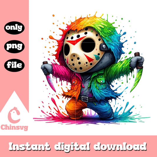 Jason voorhees friday the 13th colorful png, happy halloween png