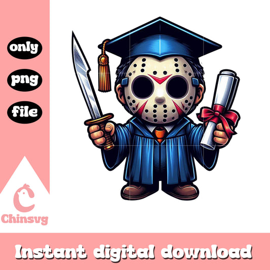 Jason voorhees graduation day design png, friday the 13th png