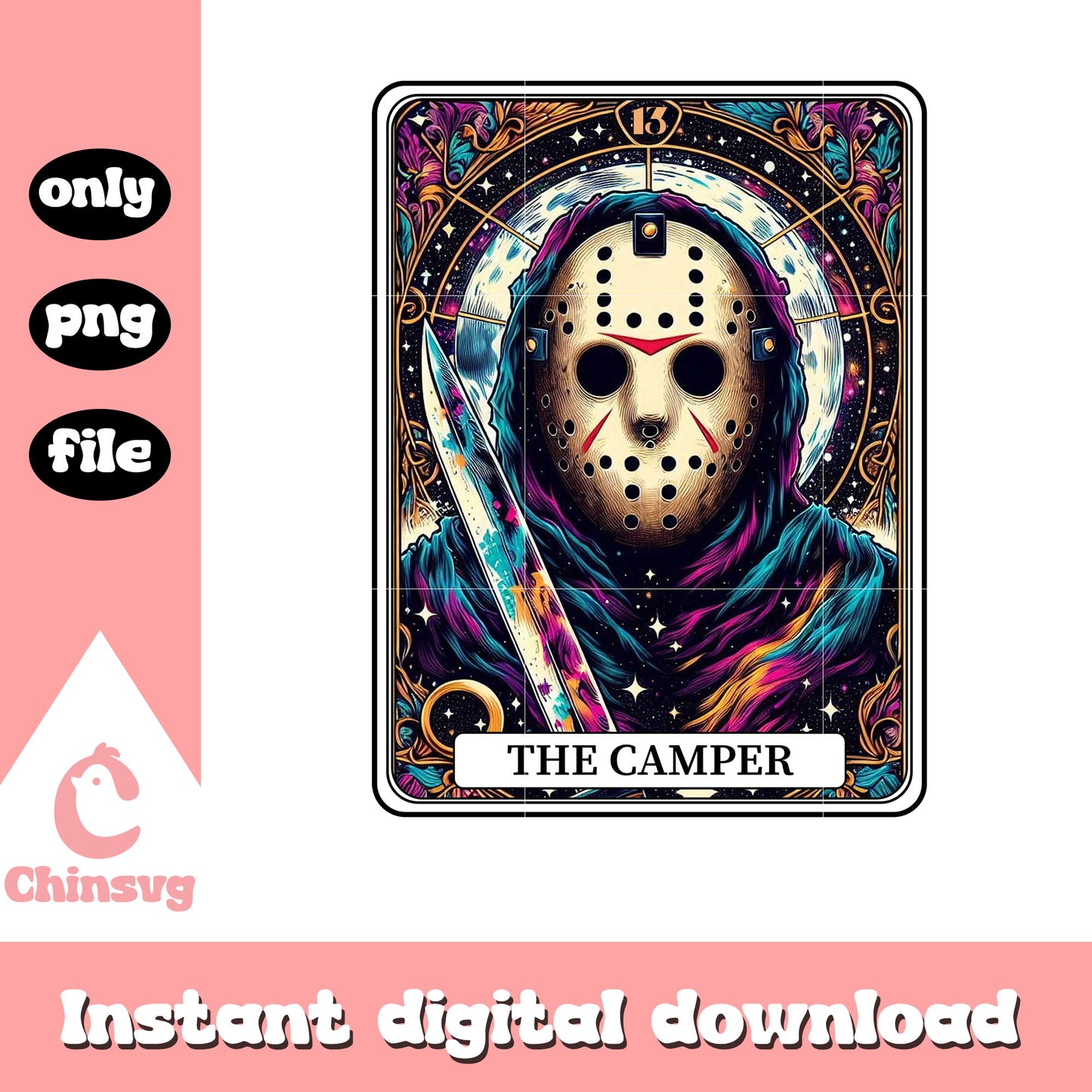 Jason voorhees horror halloween cast png, temperance tarot png