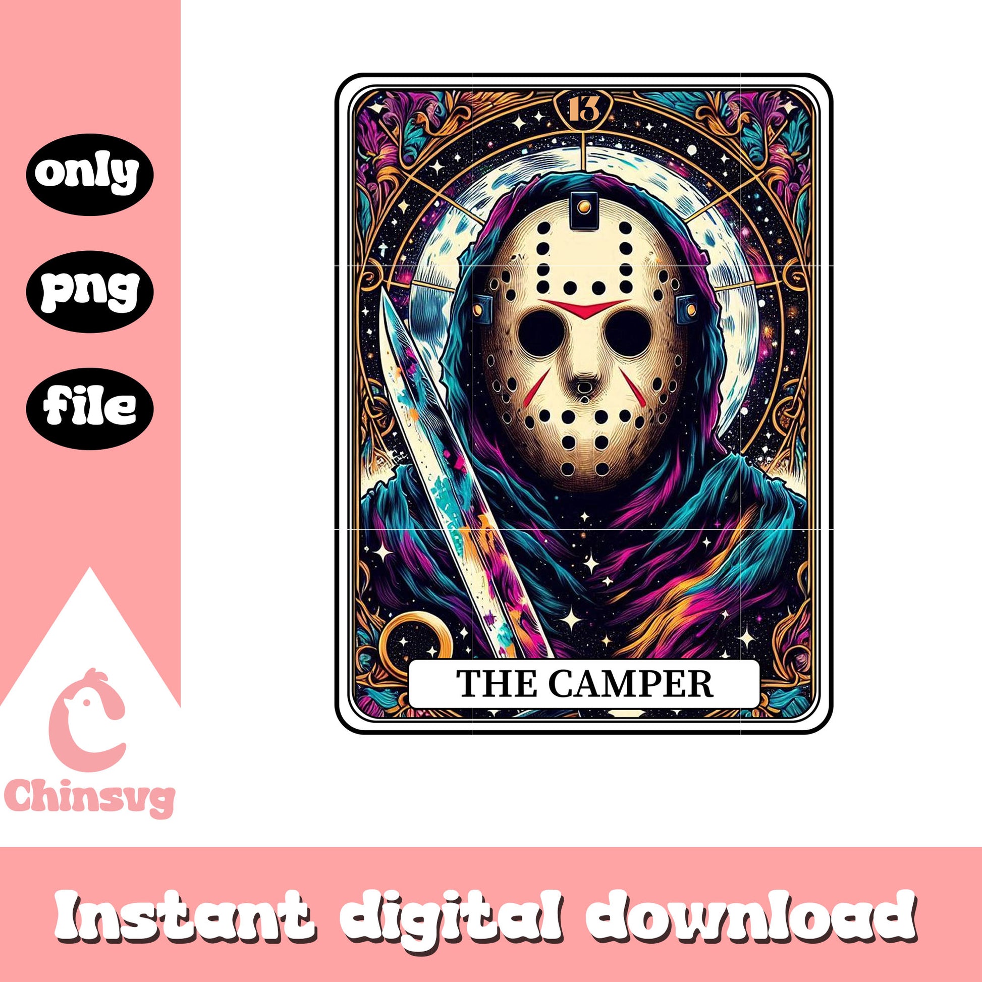Jason voorhees horror halloween cast png, temperance tarot png