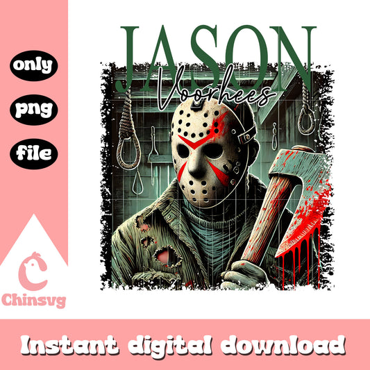 Jason voorhees horror poster png, Jason voorhees ax png