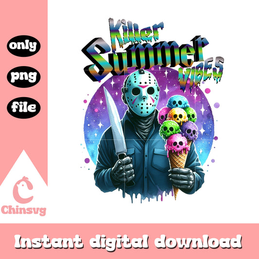 Jason voorhees ice cream killer summer vibes png, jason horror png