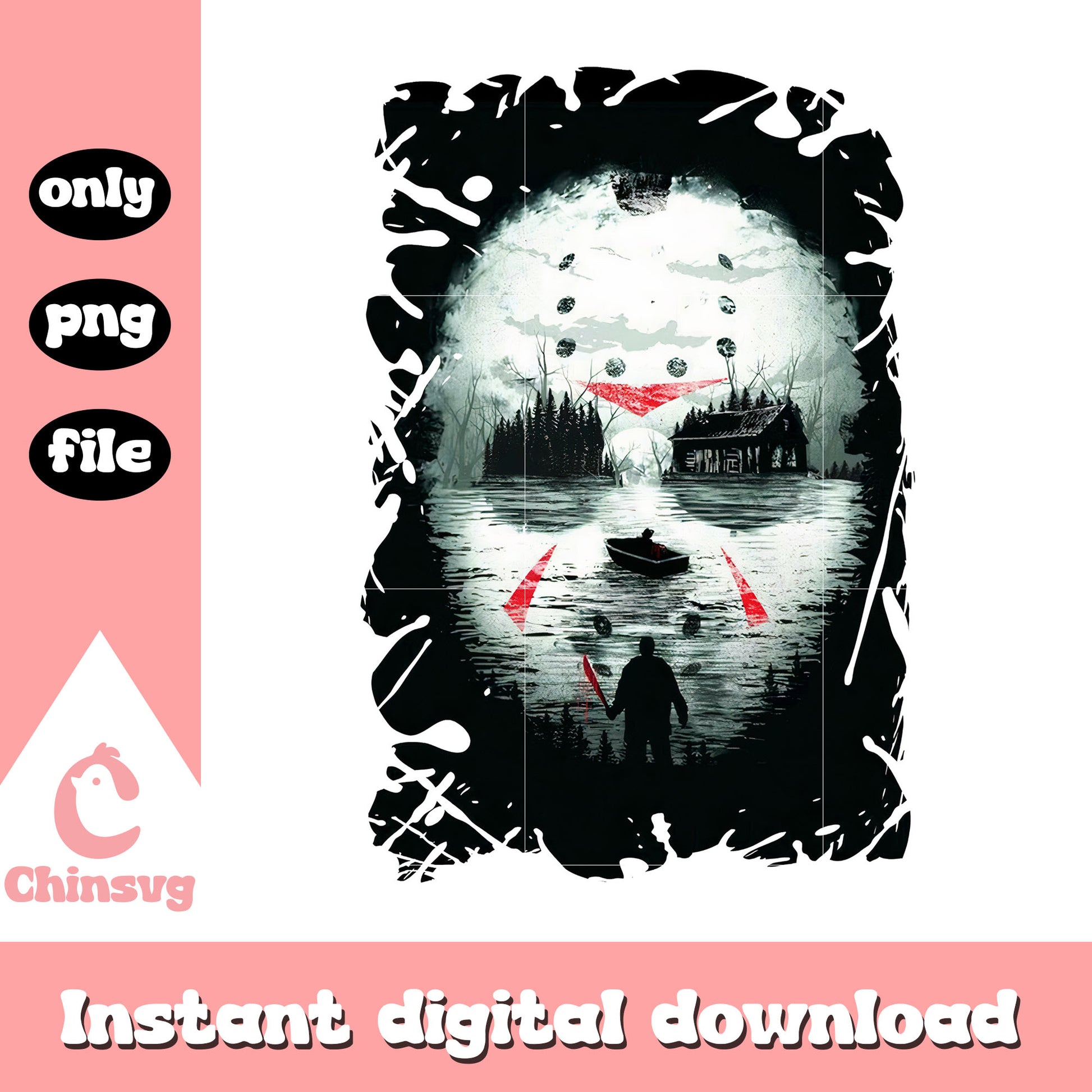 Jason voorhees mask design png, horror movie jason voorhees png