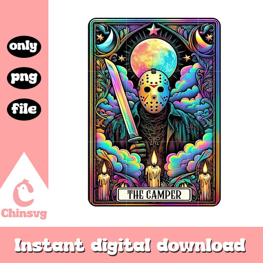 Jason voorhees portrait tarot card the camper png, tarot card png