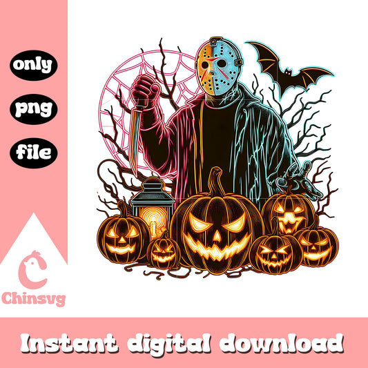Jason voorhees pumpkin halloween png, friday the 13th png