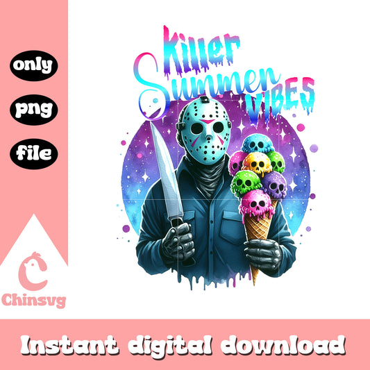 Jason voorhees skull cream killer summer vibes png, jason horror png