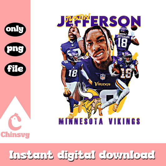Jefferson Minnesota Vikings png, best nfl players png