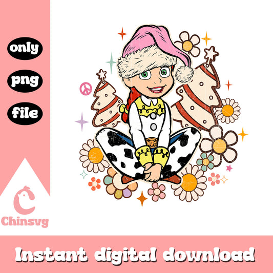 Jessie santa hat pink png, toy story png, jessie christmas png
