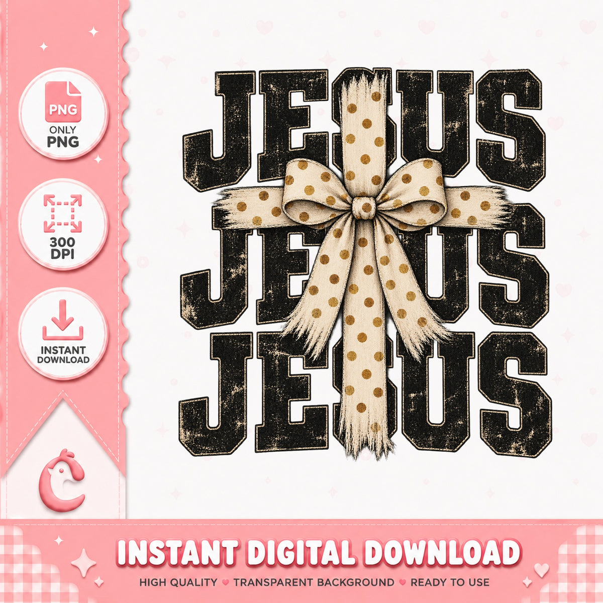 Jesus Cross Leopard Bow PNG, Christian Faith PNG, Sublimation PNG