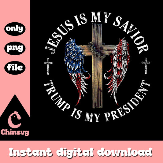Jesus is my savior cross eagle wings png, cross png, trump png