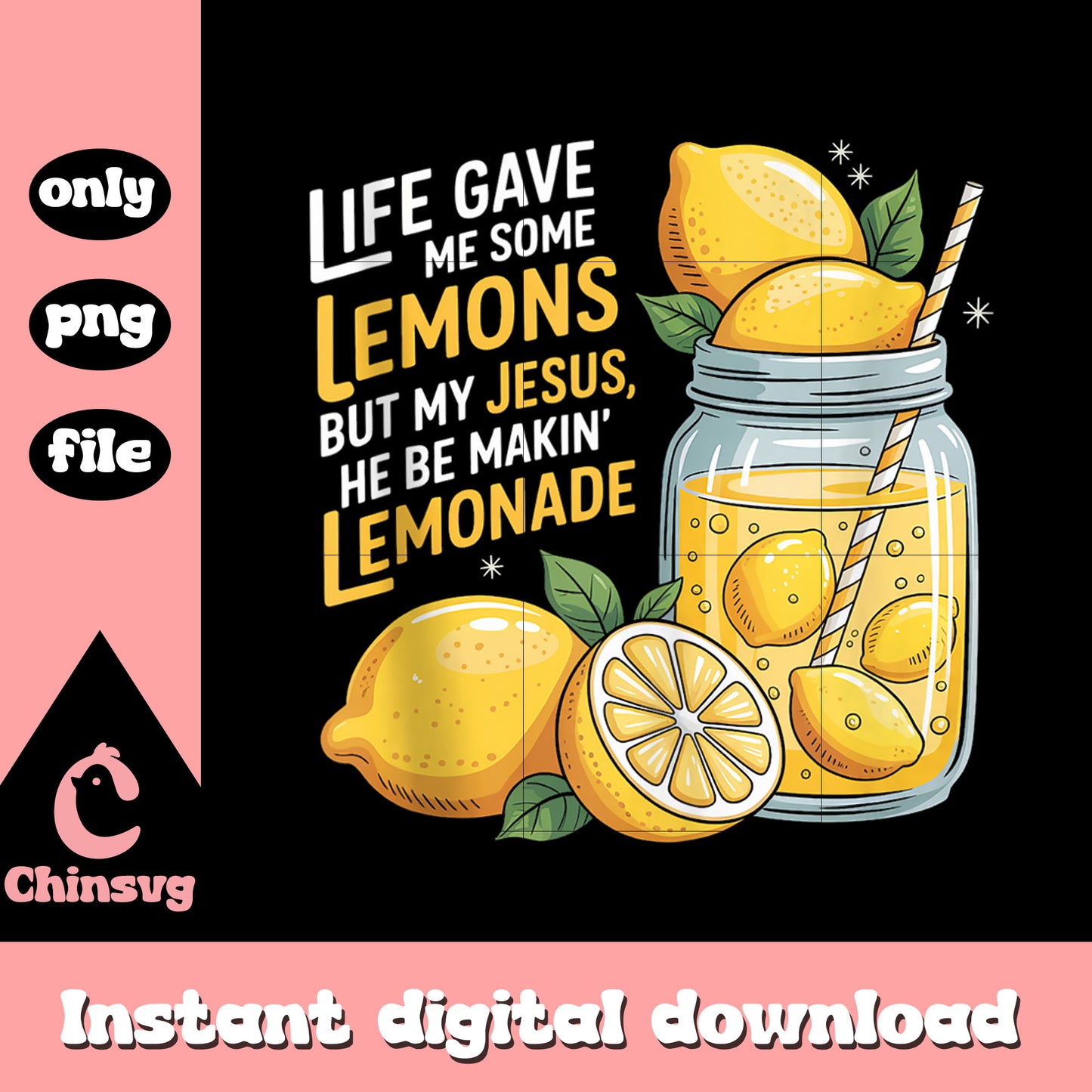 Jesus making lemonade design png, gives you lemons png
