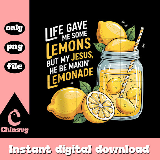 Jesus making lemonade design png, gives you lemons png