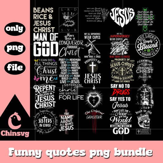 Jesus quotes design bundle png, jesus png, quotes png