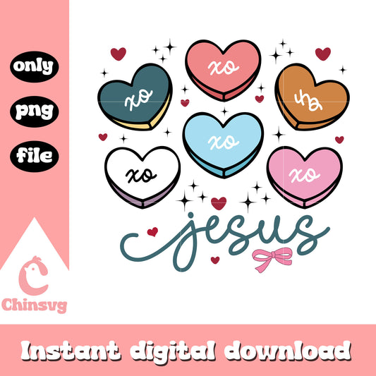 Jesus valentine hearts color png, design valentines day​​​​ png