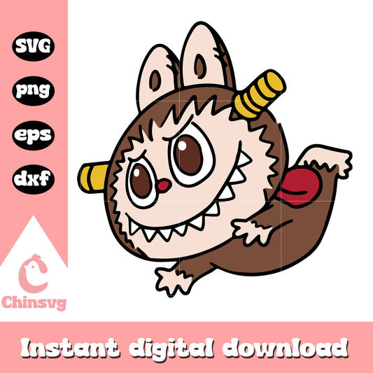 Jetpack jester labubu cute doll drawing design svg, labubu doll svg