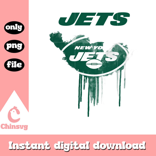 Jets dripping logo  team png, New York Jets football png