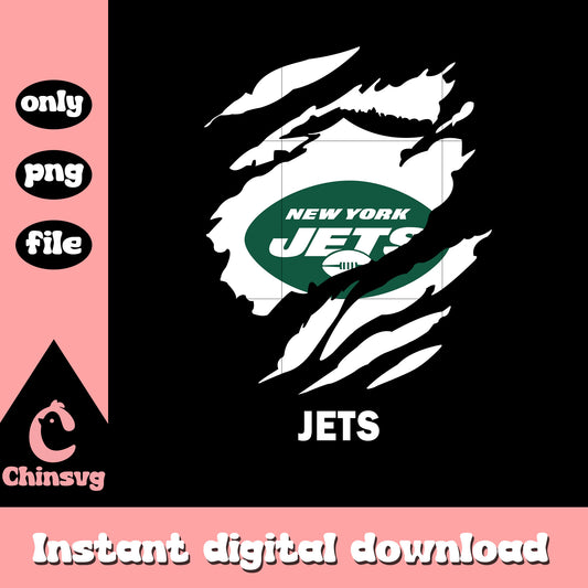 Jets logo white paint png, new york jets nfl team png