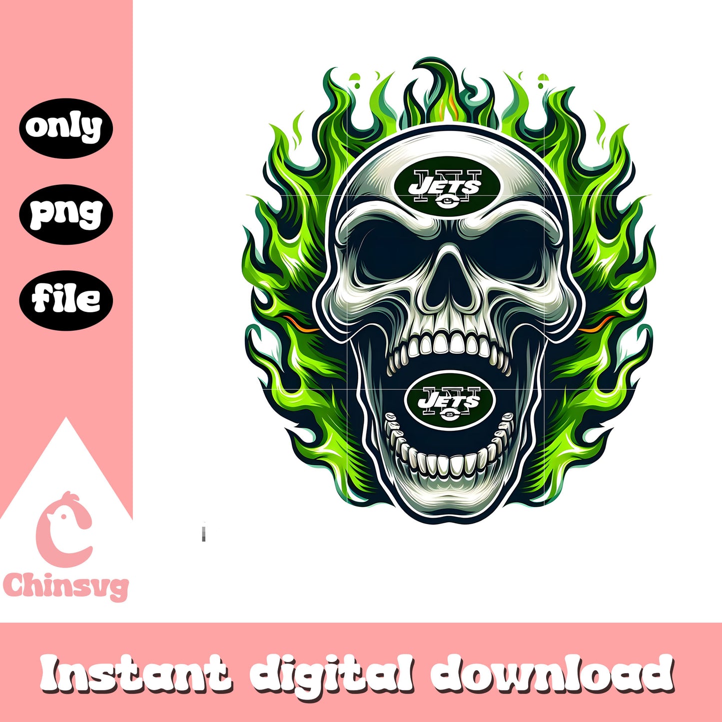 Jets skullcap green logo png, new york jets team​​ png