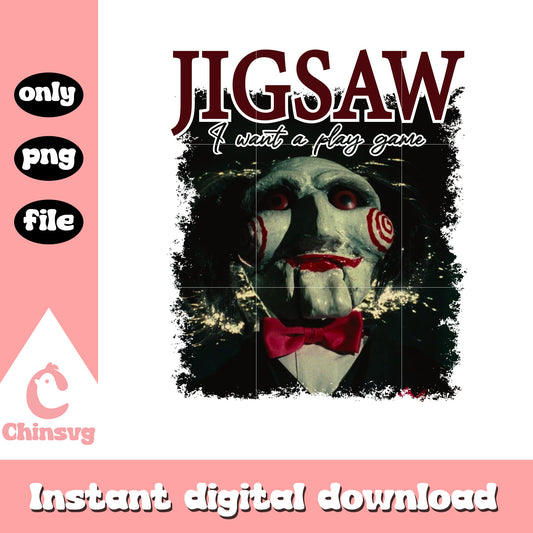 Jigsaw I want a play game png, saw png, horror movies png