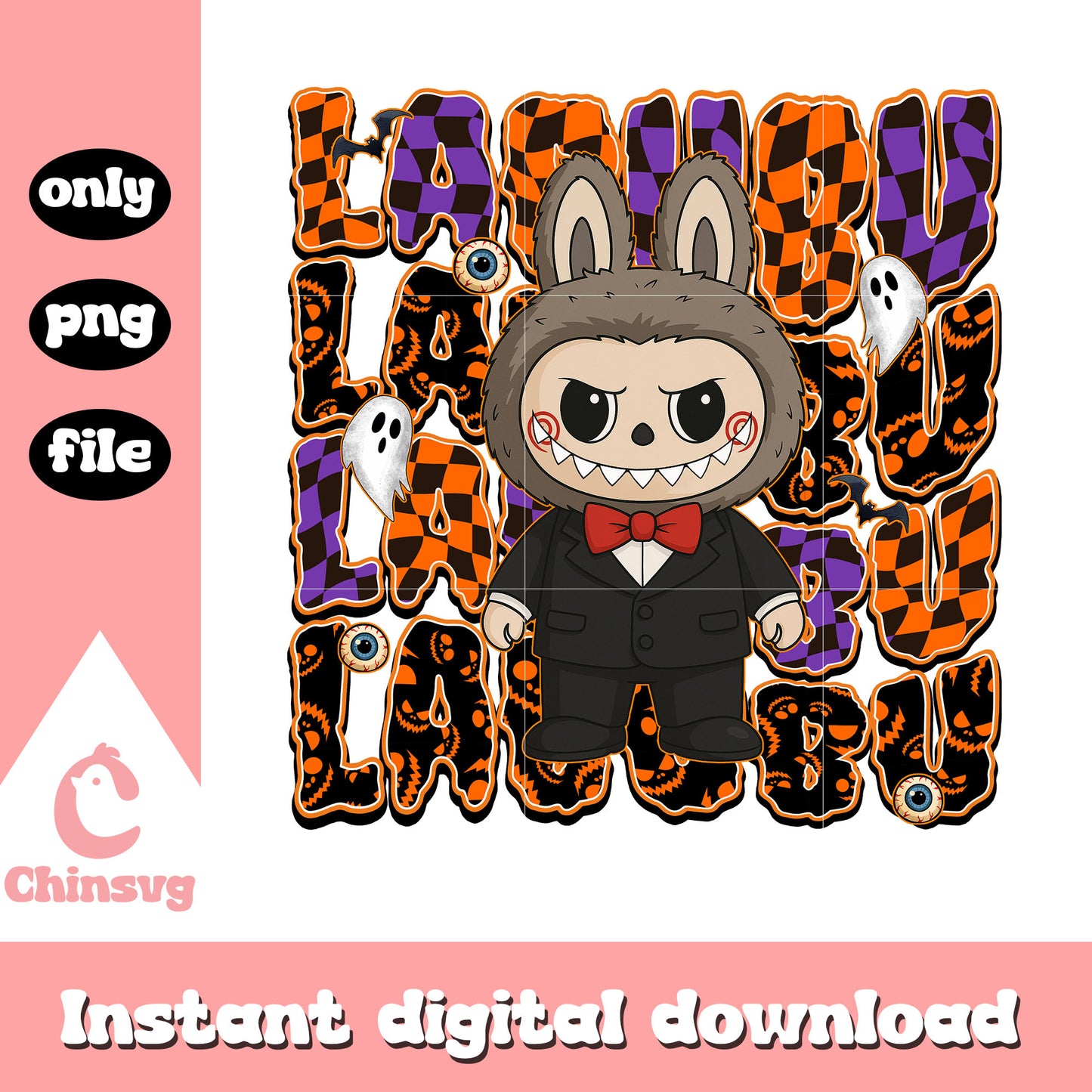 Jigsaw labubu doll png, halloween jigsaw png, jigsaw character png