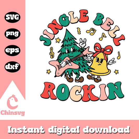 Jingle bell rock in svg, Jingle bell svg, christmas tree svg