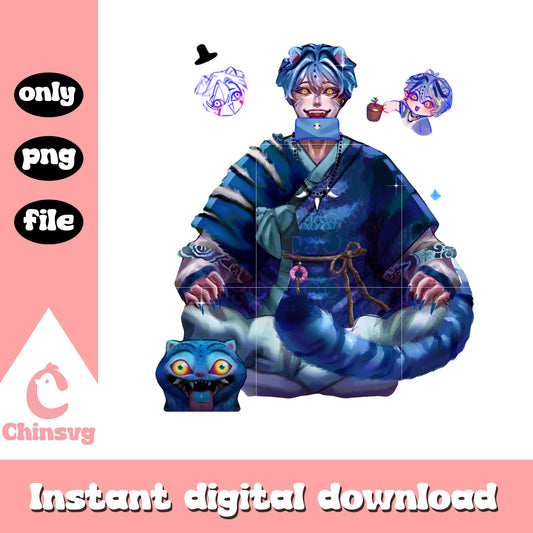 Jinu demon and derpy tiger design png, kpop demon png