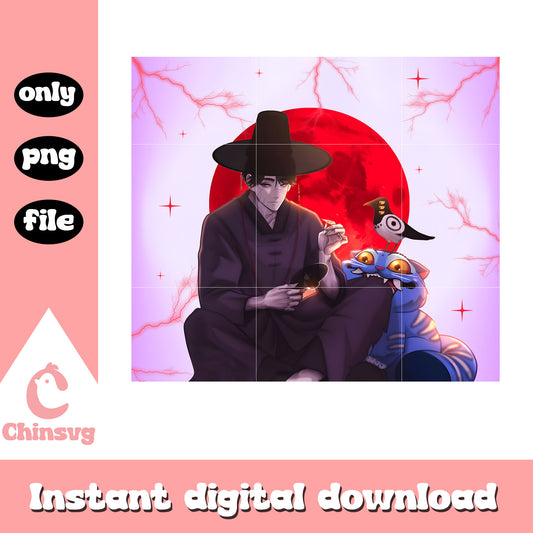 Jinu demon red moon design png, kpop demon hunters cast png