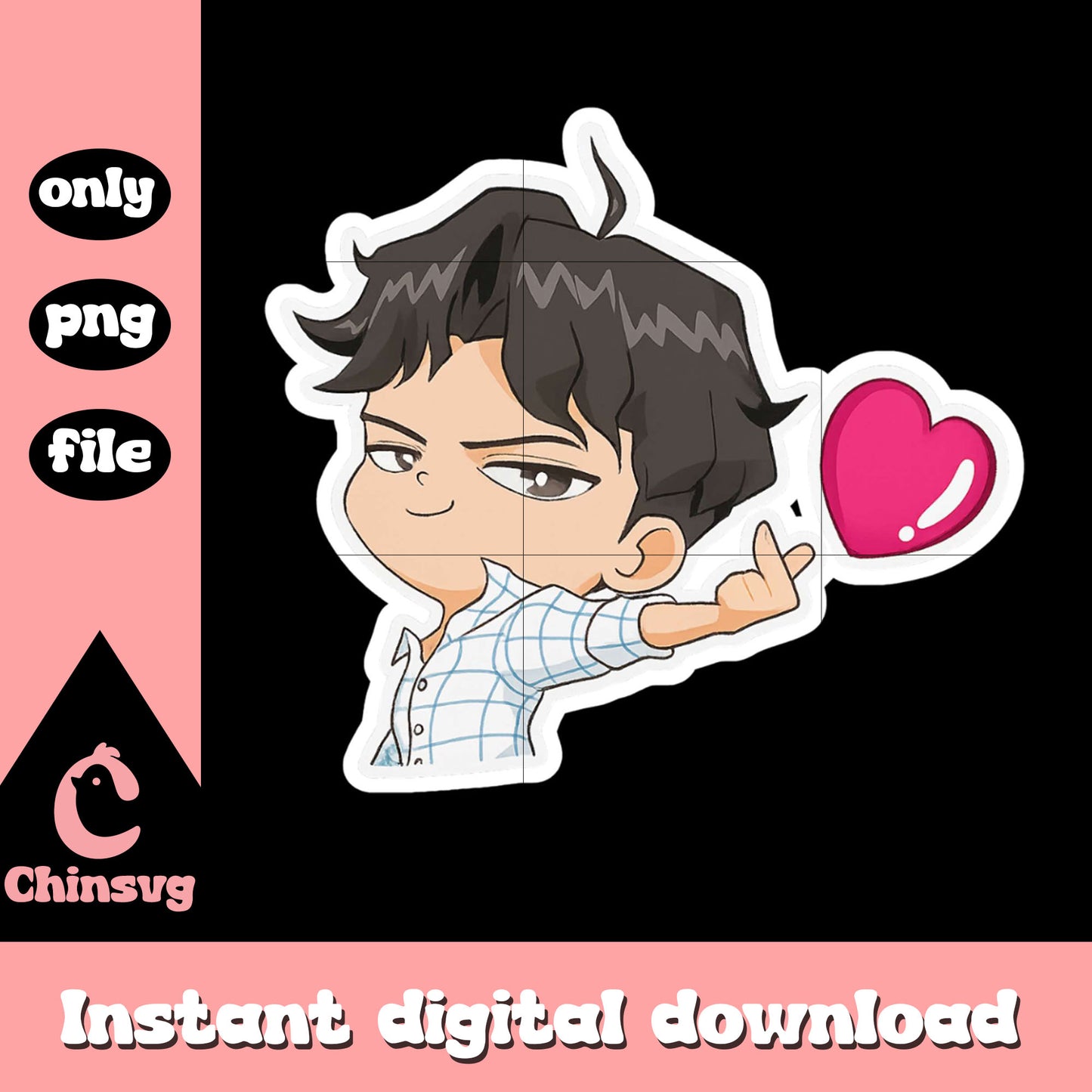 Jinu saja boys giving heart png, jinu kpop demon hunters png