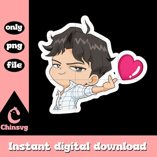 Jinu saja boys giving heart png, jinu kpop demon hunters png