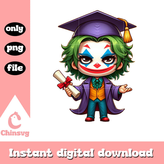 Joker graduation day design png, harley and joker film png