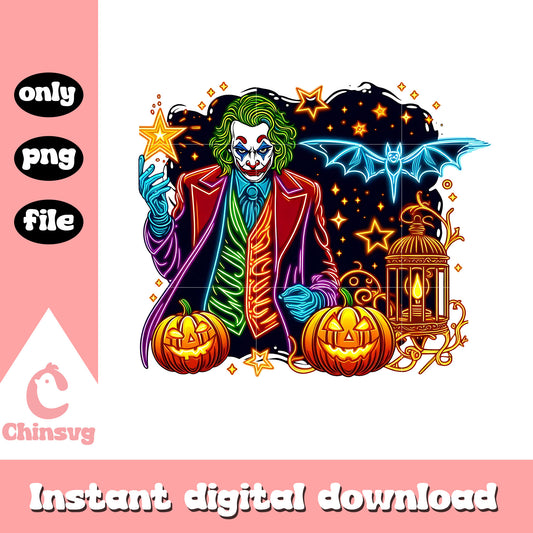 Joker pumpkin halloween design png, joker halloween png