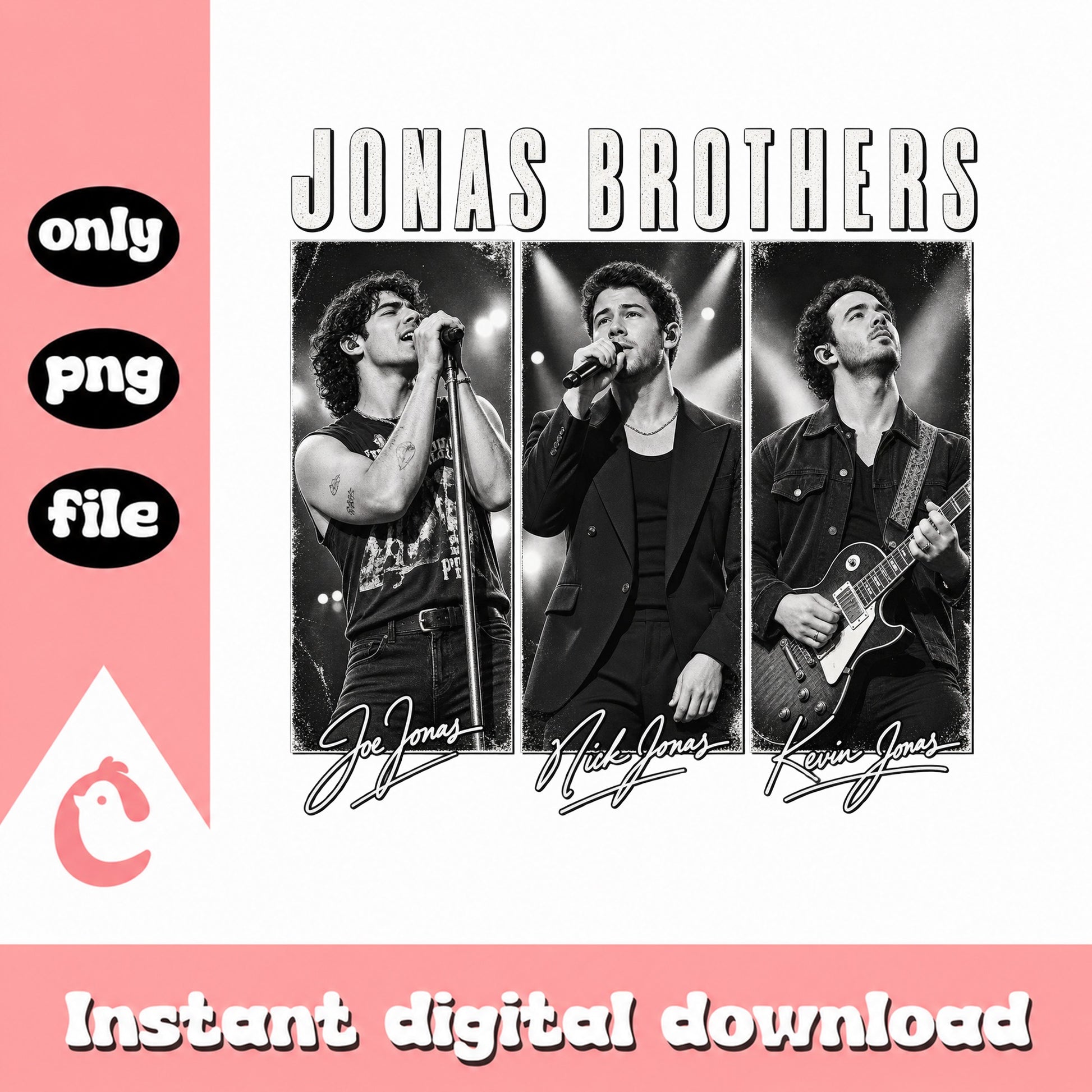 Jonas Brothers PNG, Music Band Clipart, Instant Download PNG