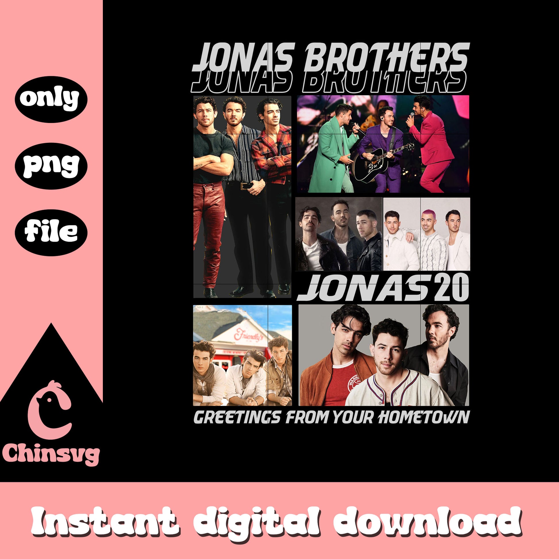 Jonas brothers 20 frame design png, jonas brothers merch​ png