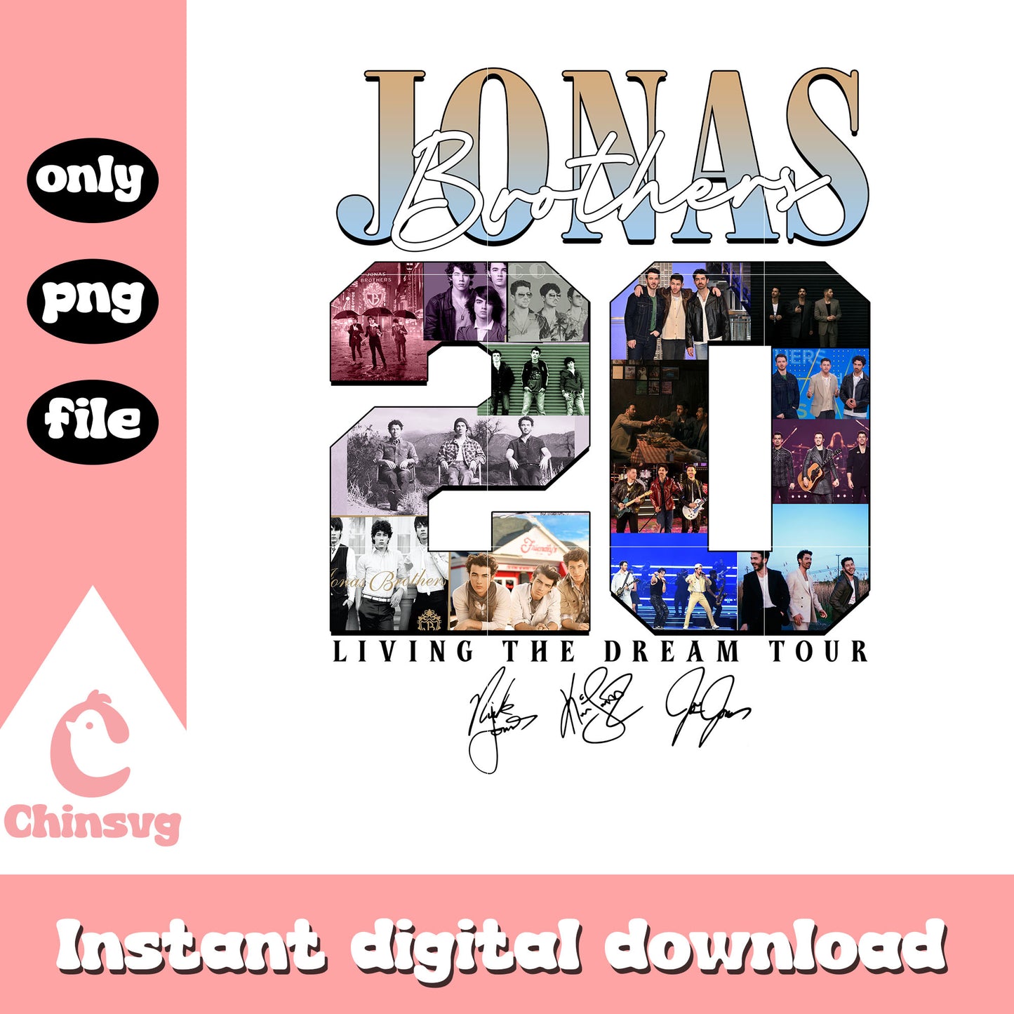 Jonas brothers 20 text design png, jonas brothers tour 2025​ png