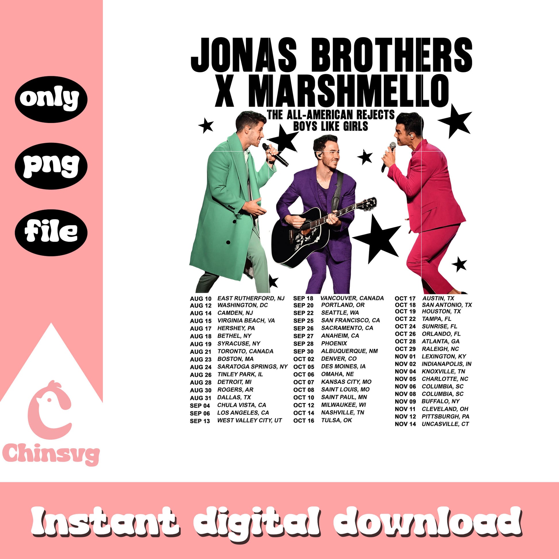 Jonas brothers x marshmello design png, jonas brothers merch​ png