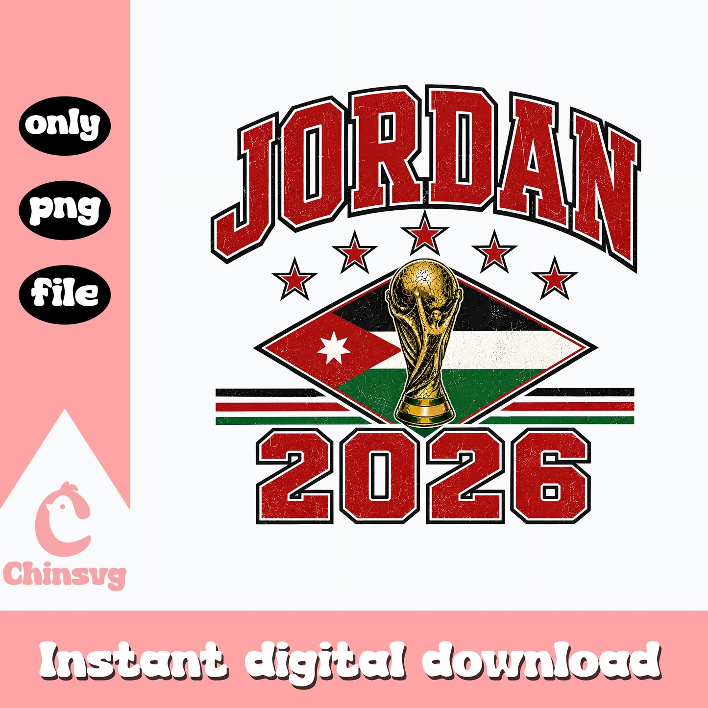 Jordan 2026 World Cup PNG, Jordan Football Flag, Soccer PNG