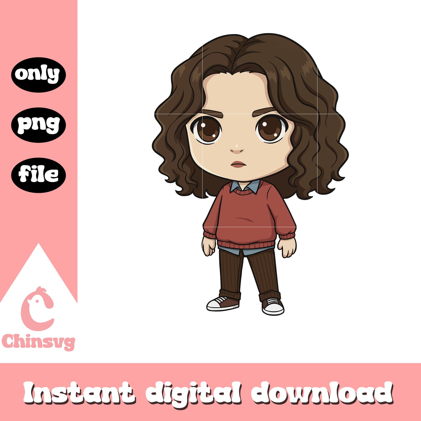 Joyce character chibi png, joyce stranger things​​ png