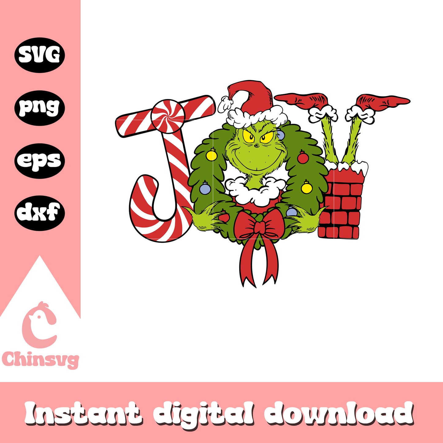 Joy christmas green santa claus costume svg, the grinch svg
